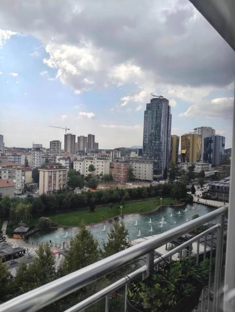 Water feature and grounds view from the Maltepe Cevizli balcony