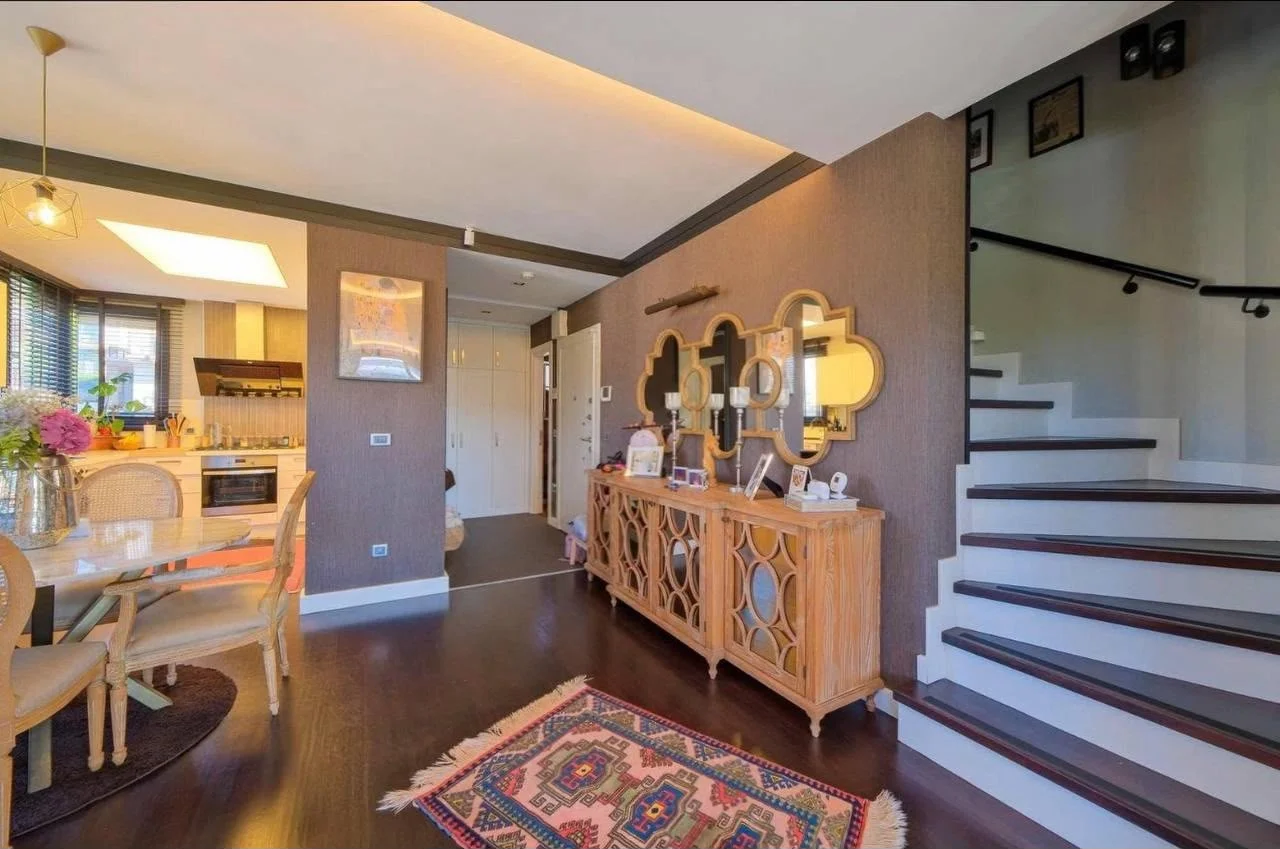Stairs and dining area
